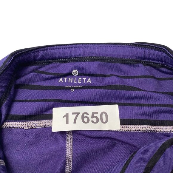 Athleta Purple Striped Ruched Reflective Yoga Gym Legging Jogger Womens Size S - Picture 10 of 10